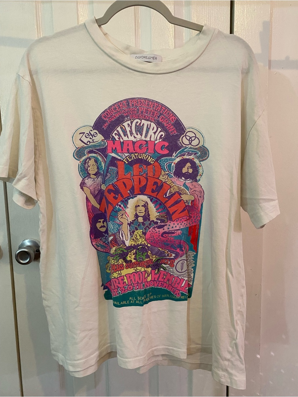 Daydreamer White Graphic 'Electric Magic' Led Zeppelin Tee
